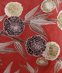Dahlia Flower Upholstery Linen