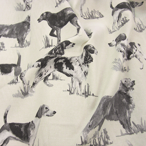 Printed Cotton Dogs Fabric UK
