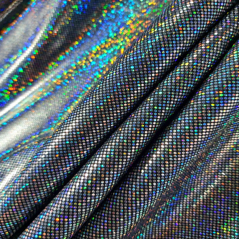 Lycra Hologram Black/Silver | Fabric UK