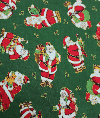 Christmas Santa Print Poplin 