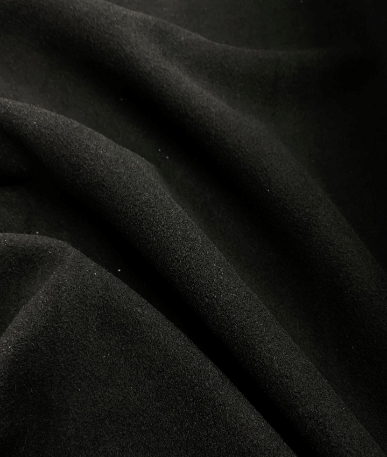 Light Weight Melton Wool | Black