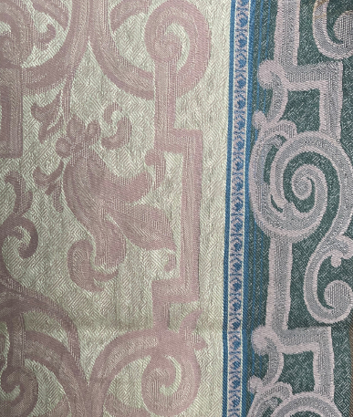 Ornate Cream Stripe Upholstery Fabric