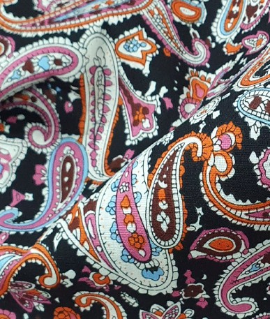 Paisley Print 8 - Cotton Lawn | Black