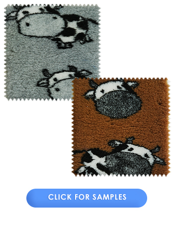 Vet Fur Fabric Non Slip - Cow Print  | Brown Cow