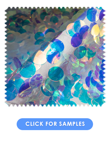 Hologram Mermaid Large Round Sequin Fabric | Pink
