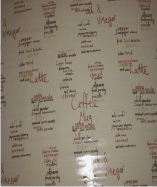 PVC Table Covering wth Menu Design