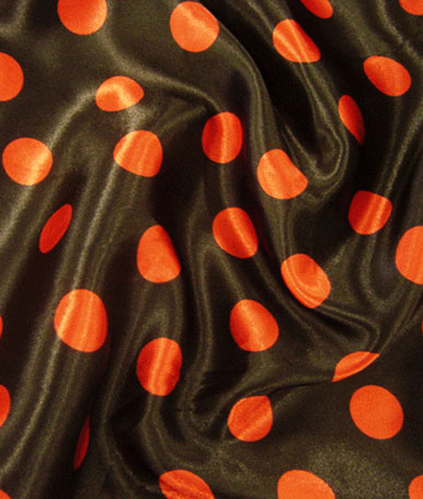 Printed Satin Spots - Black (red spot)