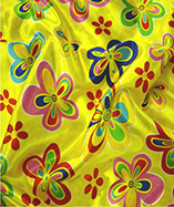 Multi Coloured Satin Flowers - Yellow