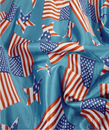 Union Jack/Stars & Stripes Flags on Satin Fabric