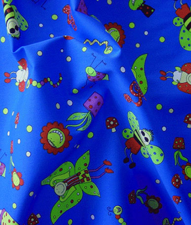 Teredo Fun Bugs Polycotton Drill | Blue