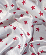 Satin Stars (small) | White - Red Stars