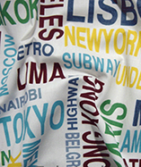 Metro Typographic Curtain Material