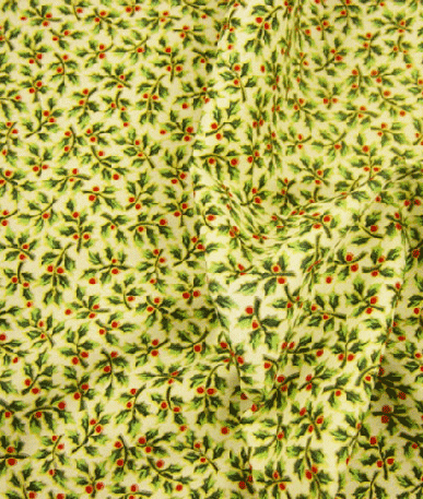 Christmas Print Holly 5 Leaf (CP0503) | Cream