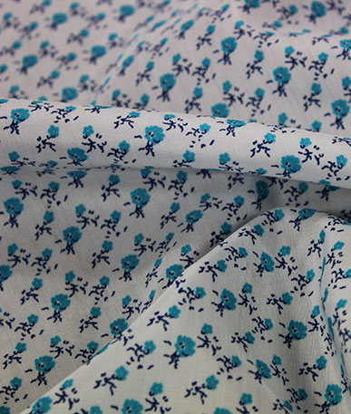 Blue Rose Polyester Fabric