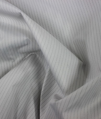 Anti-Bac Pinstripe Lining - White with Grey Pinstripe