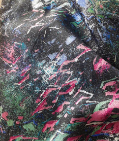 Abstract Splatter Lining | Black multi