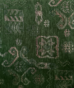 Green Tribal Motif Upholstery Chenille