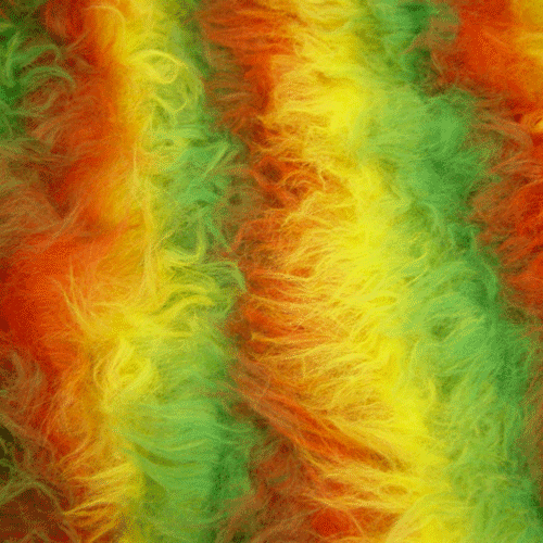 Rainbow Fur Fabric Tall Pile FREE FABRIC SAMPLES.. Multi Colour Fur Fabric