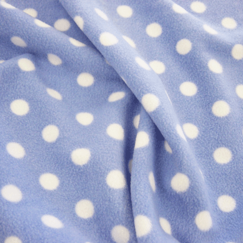 Clearance Damaged with Streaks Gray Fleece with Polka Dots