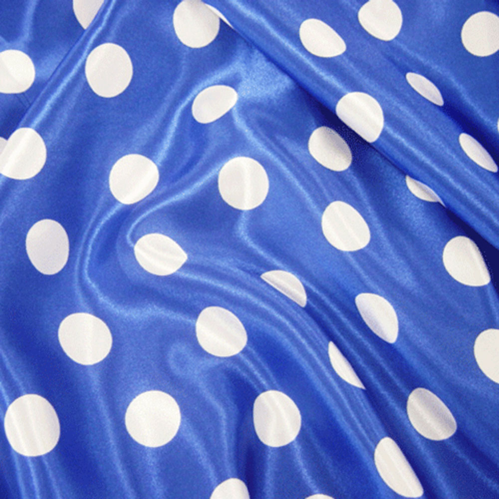 Printed Satin Spots Fabric UK