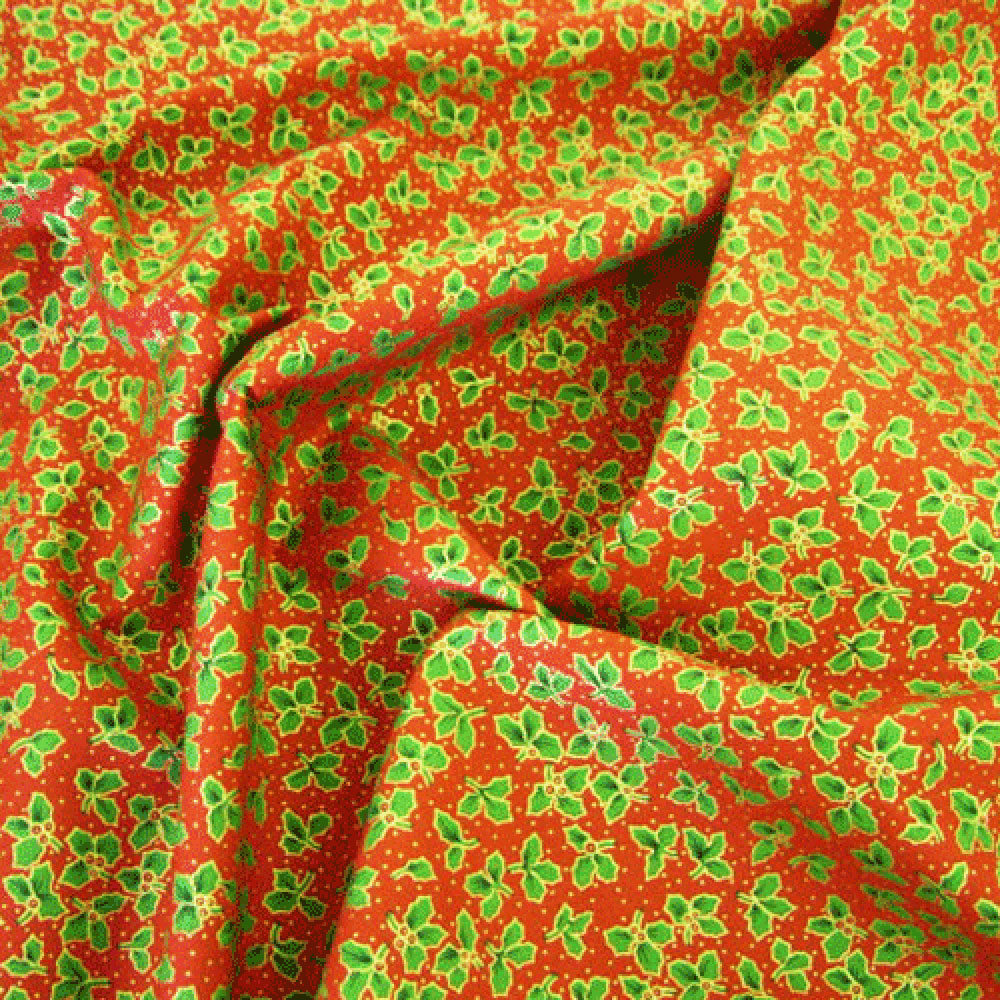 Christmas Print Holly 3 Leaf (CP0501) Fabric UK