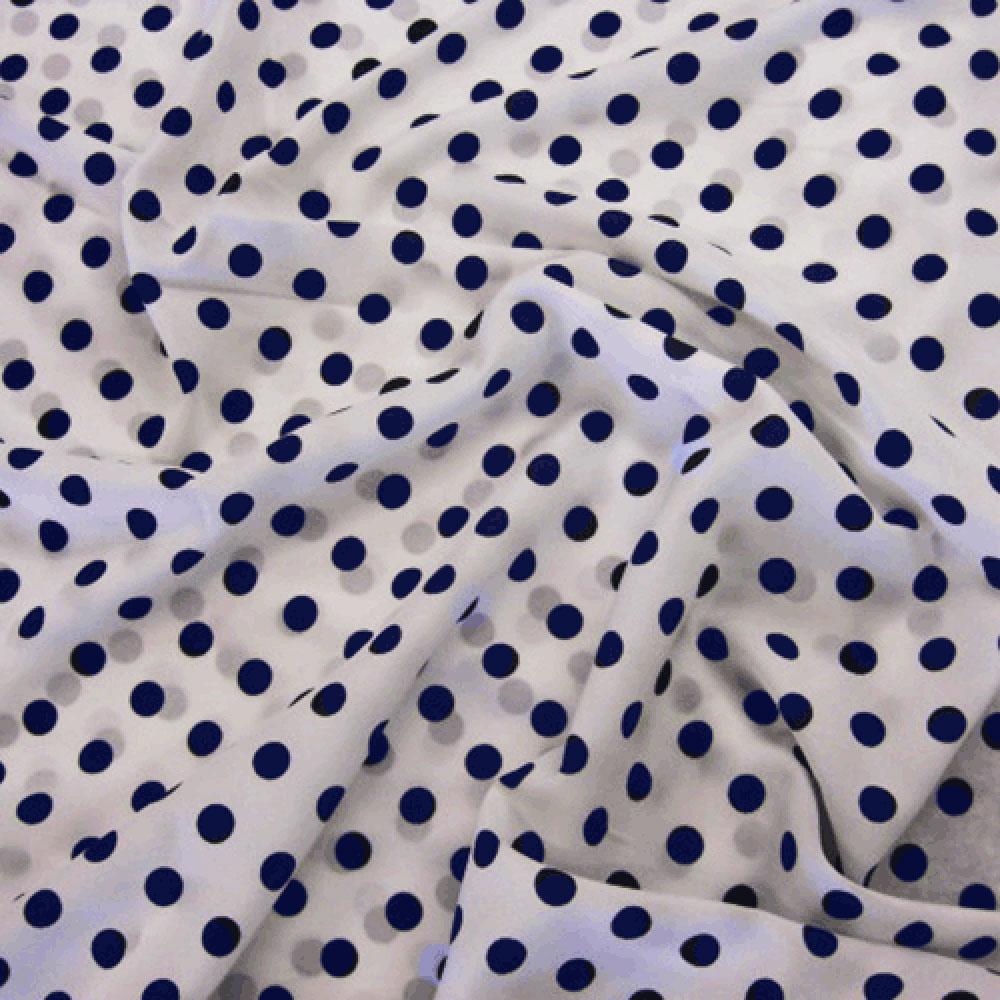 Polka Dots on Chiffon Fabric UK