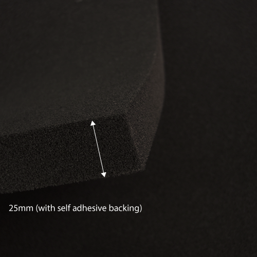 Acoustic Foam 25mm (self adhesive backing) Fabric UK