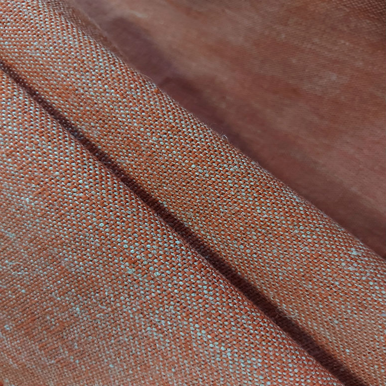 Fabric By The Yard Terracotta Orange Sateen Weave Home Decorating Fabric