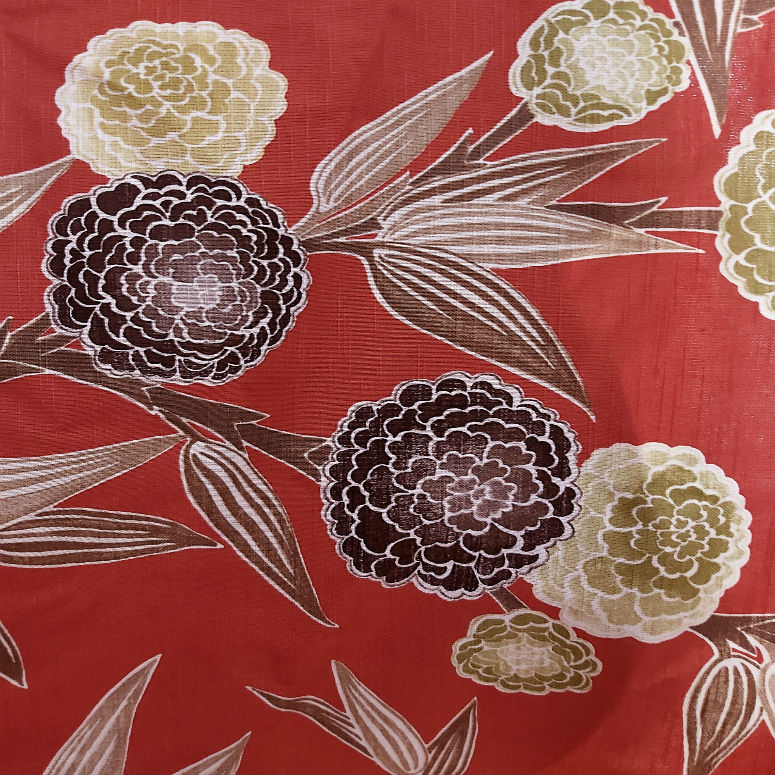 Dahlia Flower Upholstery Linen Fabric UK