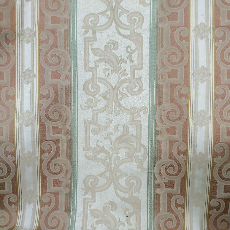 Ornate Cream Stripe Upholstery Fabric Fabric UK