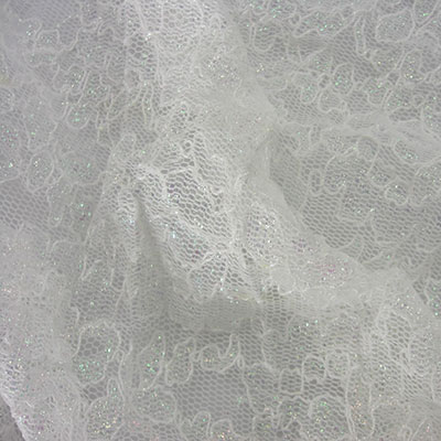  Ivory Iridescent Sparkle Stretch Lace